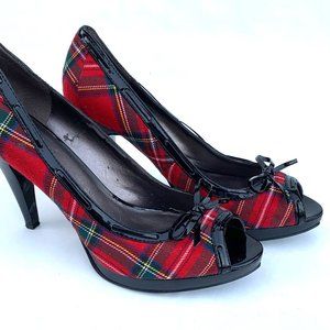 Bandolino Plaid High Heels 11 M